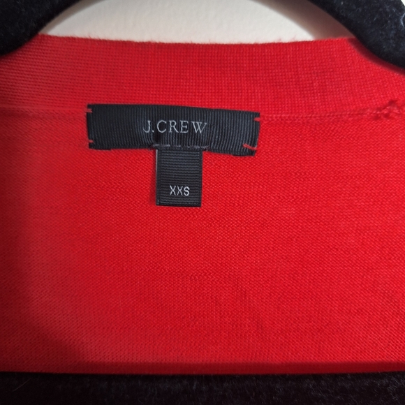 J. Crew Cherry Red Merino Wool Cardigan XXS - Picture 3 of 7